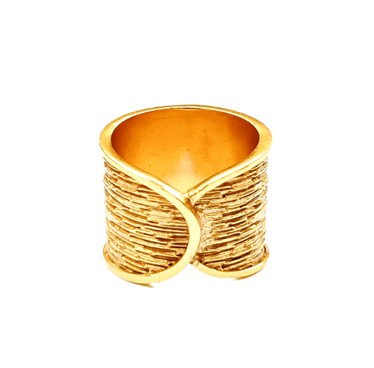 Handmade Textured Gold Finish Ring