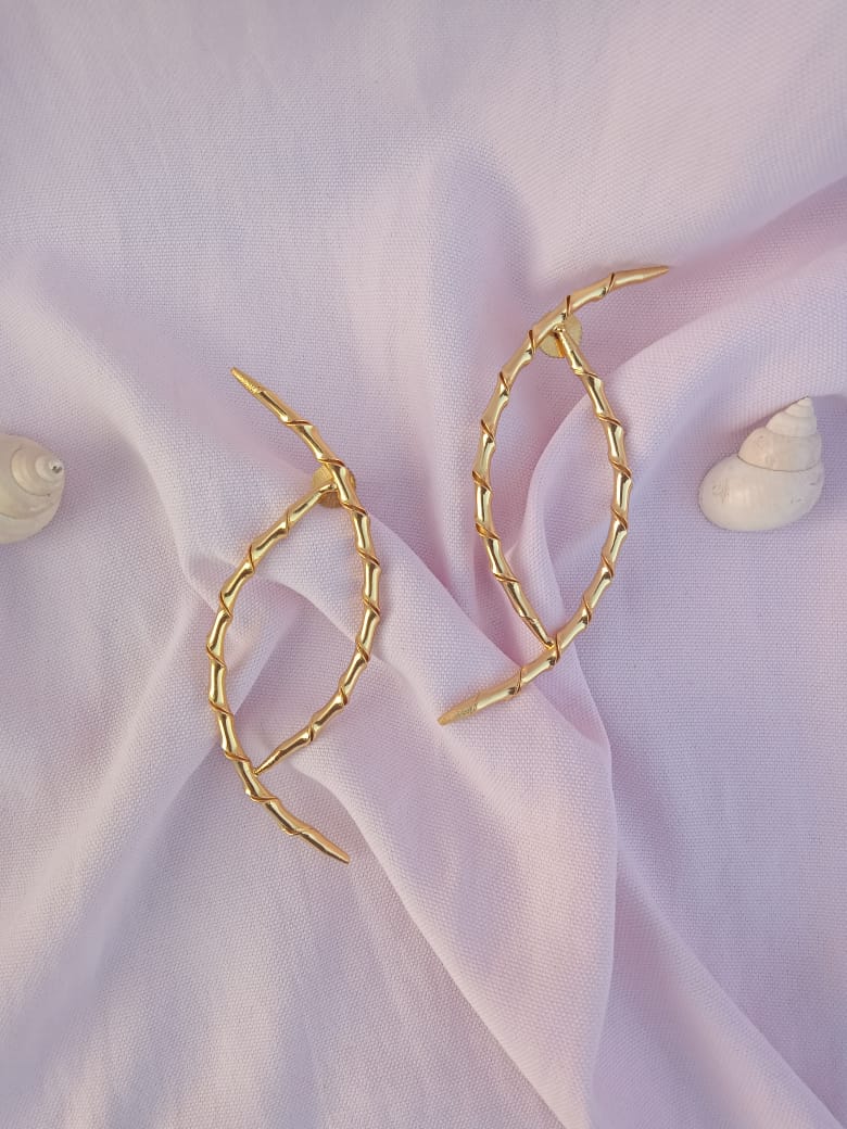Bamboo Half Twist Hoop Earrings