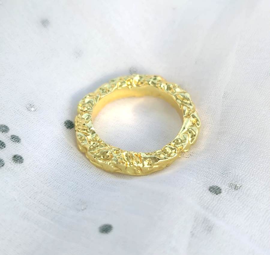 Handmade Gold Plated Textured Ring