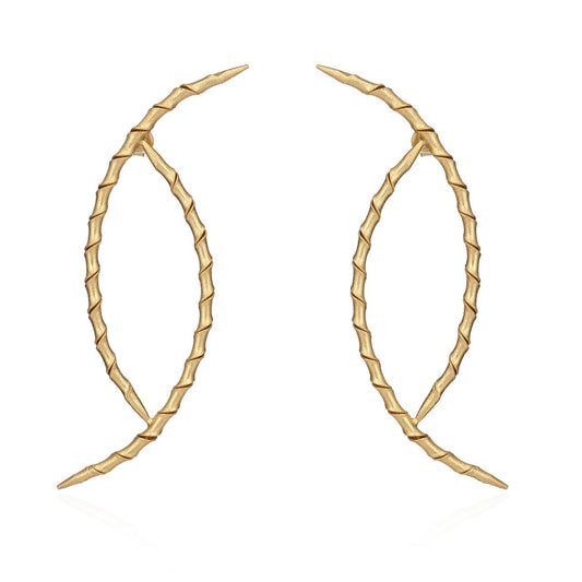 Bamboo Half Twist Hoop Earrings