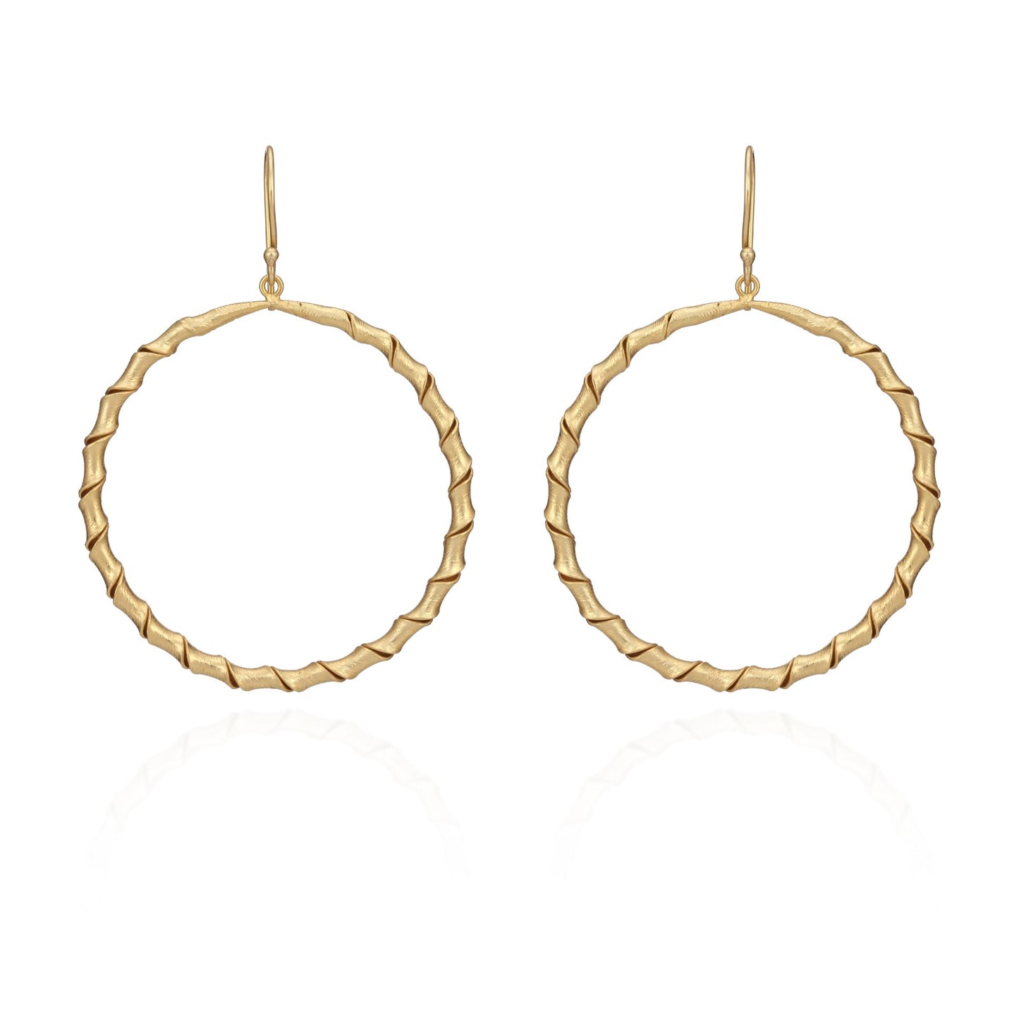 Bamboo Design Hoop Earring