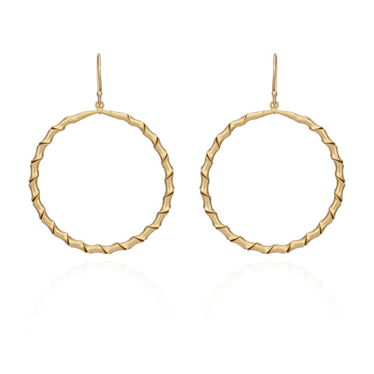 Bamboo Design Hoop Earring