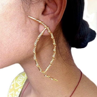 Bamboo Half Twist Hoop Earrings