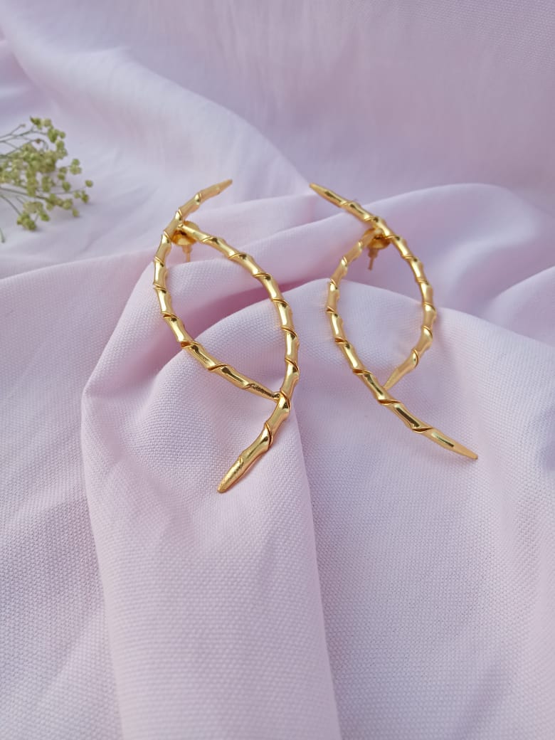 Bamboo Half Twist Hoop Earrings