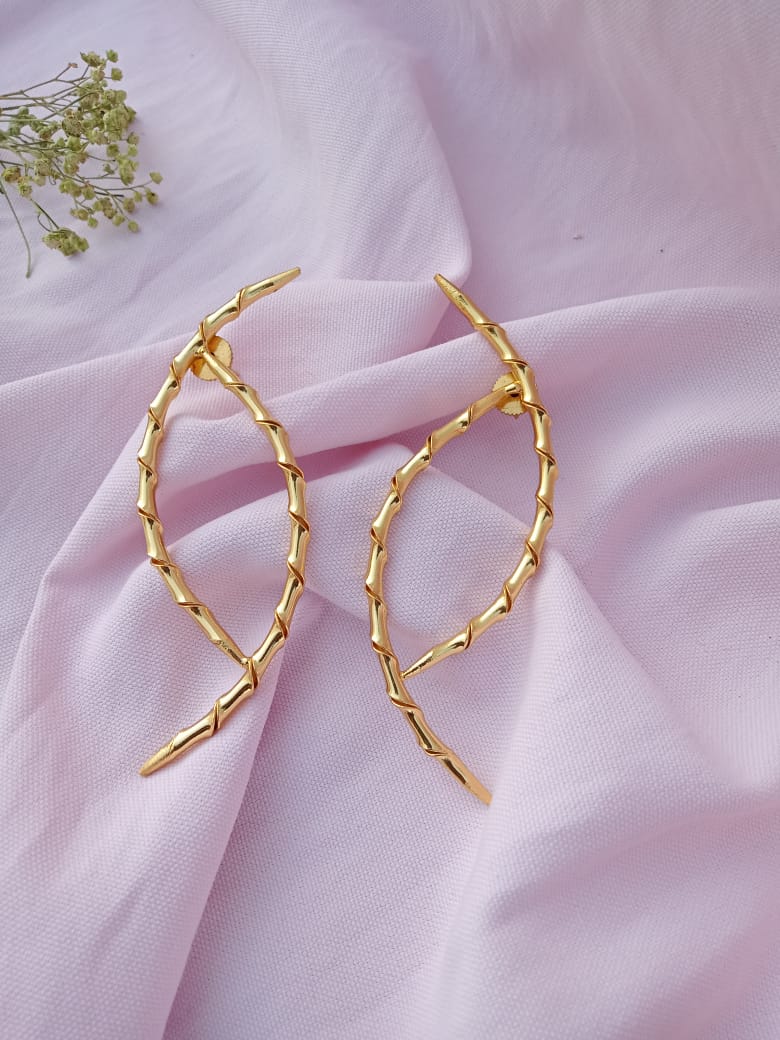 Bamboo Half Twist Hoop Earrings