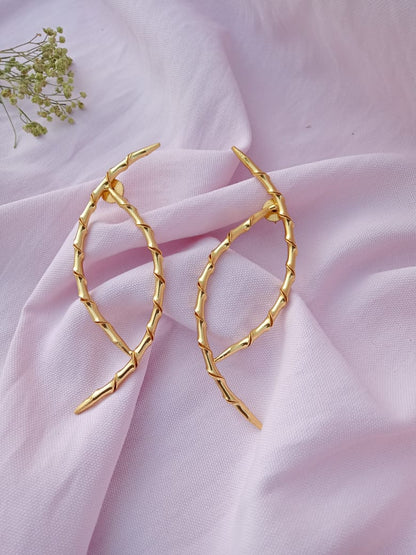 Bamboo Half Twist Hoop Earrings