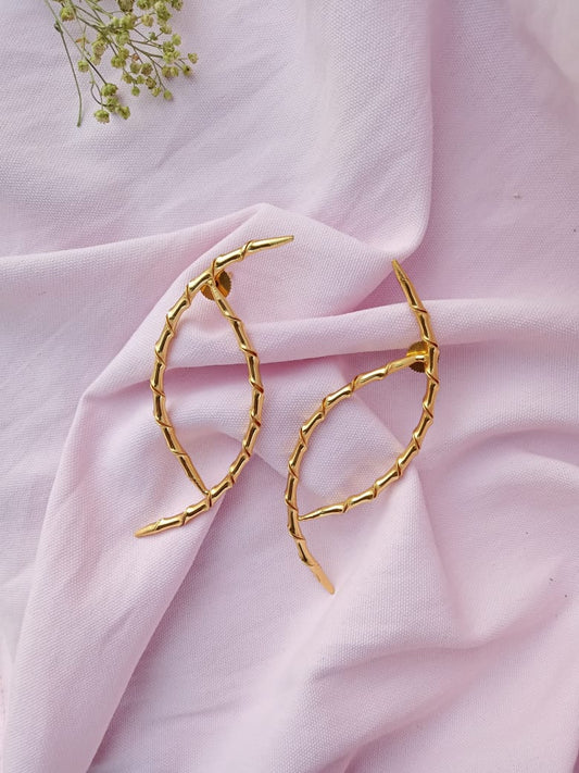 Bamboo Half Twist Hoop Earrings