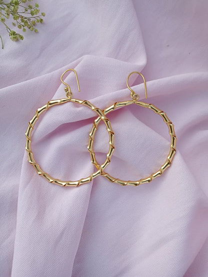 Bamboo Design Hoop Earring
