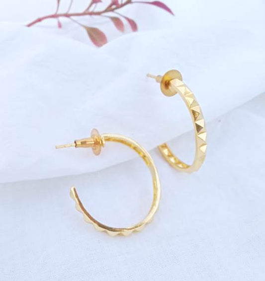 Pyramid Studded Hoop Earring