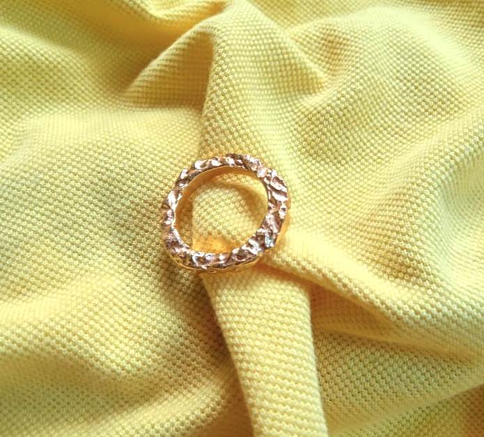 Handmade Gold Plated Textured Ring