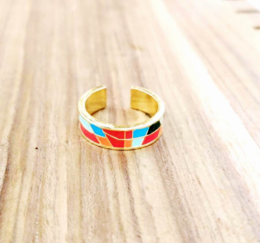 Multi Colour Enamal Ring