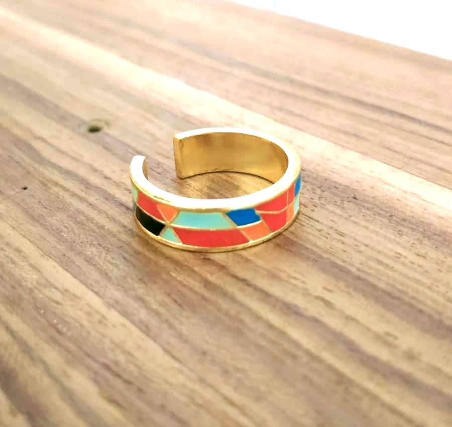 Multi Colour Enamal Ring