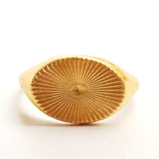 Elegant Gold Plated Sunburst Ring