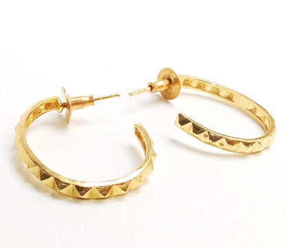 Pyramid Studded Hoop Earring