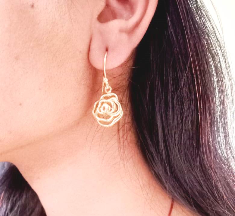 Golden Bloom Hook Earring