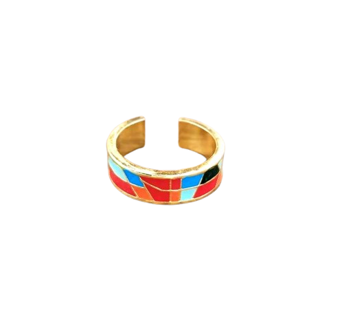 Multi Colour Enamal Ring