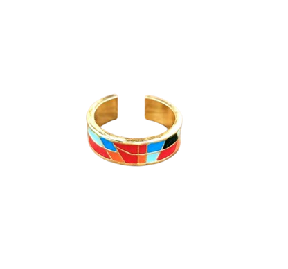 Multi Colour Enamal Ring