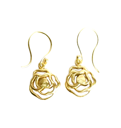 Golden Bloom Hook Earring